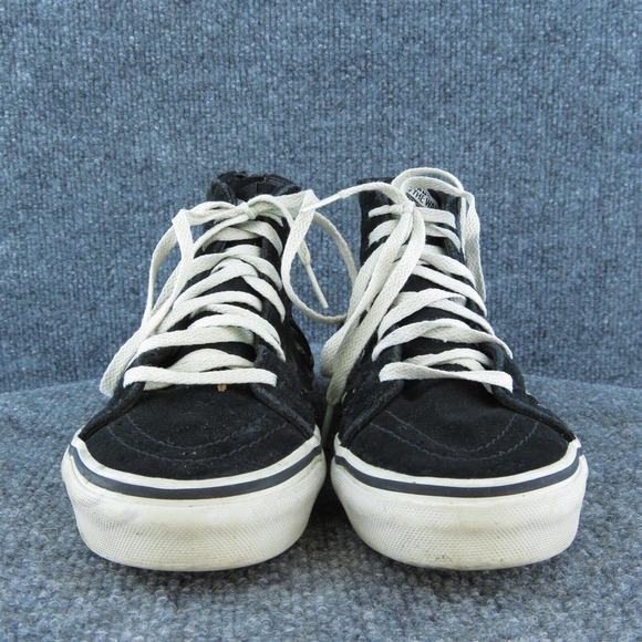 VANS Boys‎ Sneaker Shoes Athletic Black Leather Lace Up Size Y 2.5 Medium - Picture 2 of 8